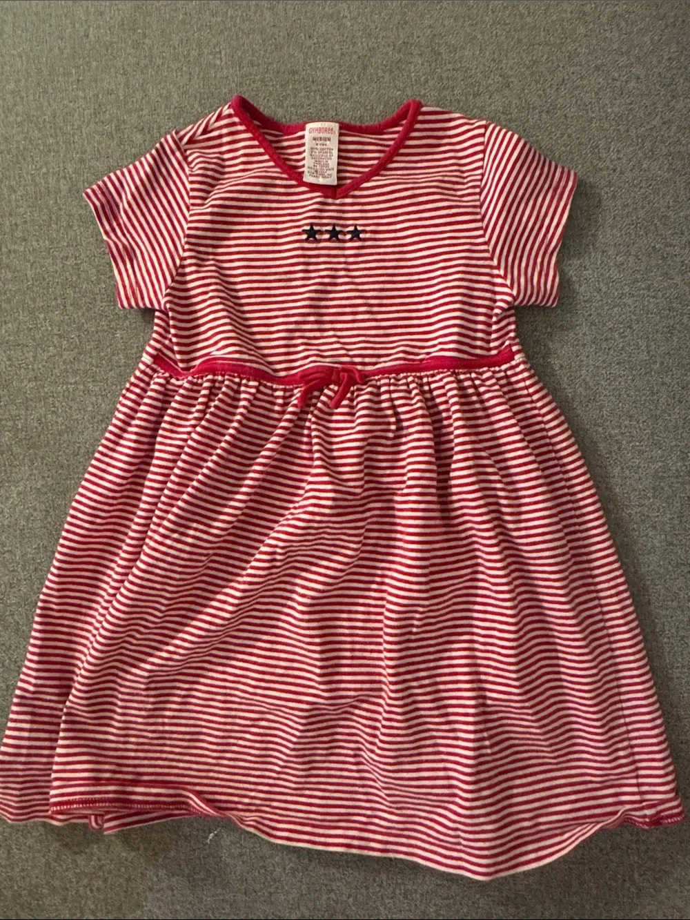 5/$15- Gymboree Red and White Striped Short Sleeve Knit Dress